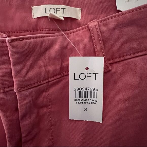 🆕 LOFT Orange Frayed Girlfriend Chinos size 8 - Picture 7 of 8